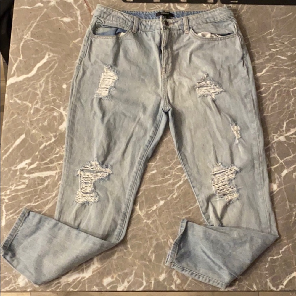 Pre torn blue Jeans by forever 21